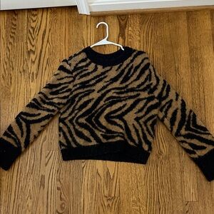 H&M Black and Brown Zebra Print Sweater